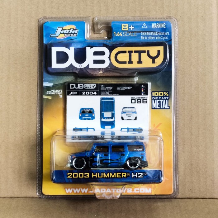 Jada Dub City 2003 Hummer H2 Biru with Trading Card Included