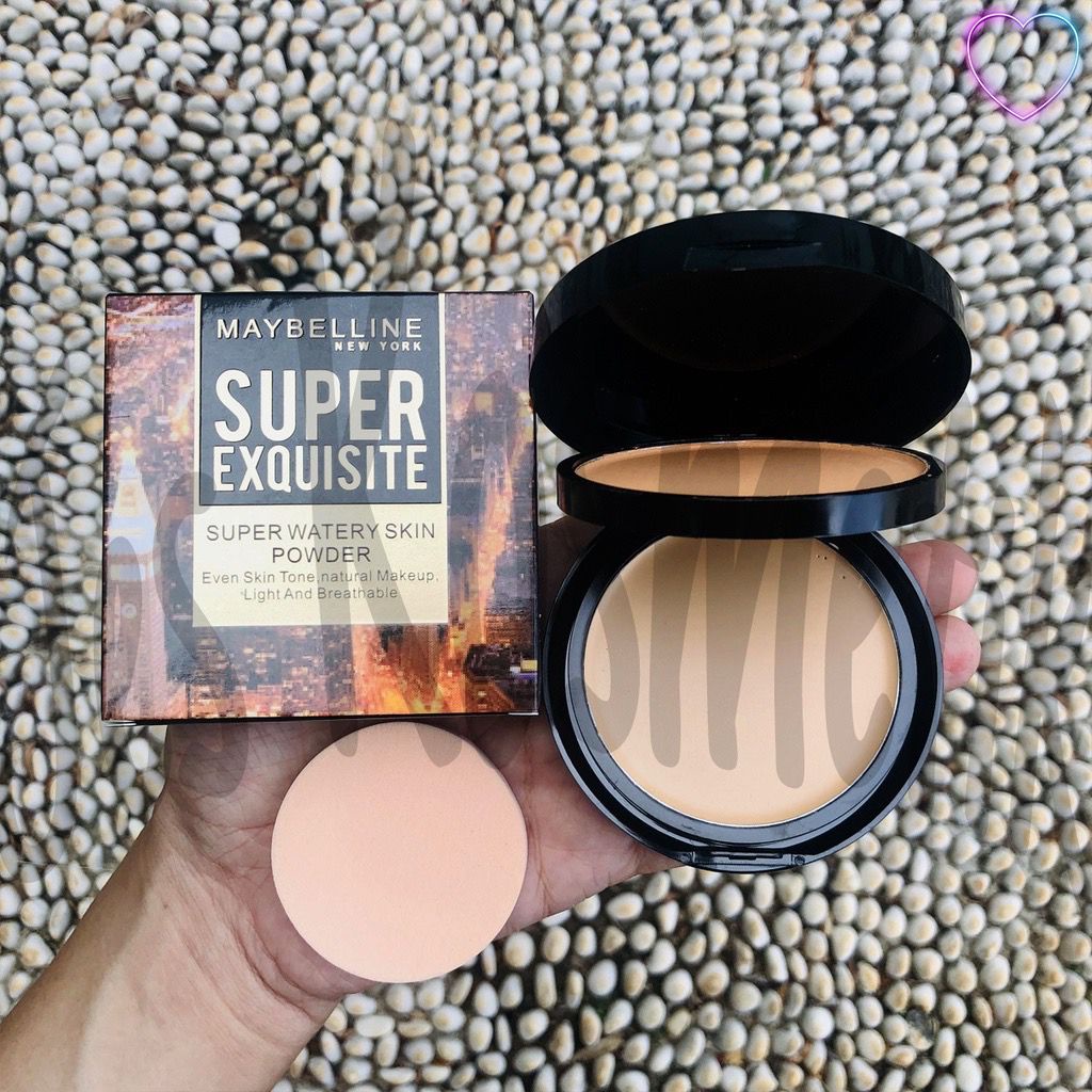 MAYBELLINE EXQUISITE SUPERWATERY SKIN POWDER 2 IN 1 - Bedak Maybelline Executive Bedak Padat Basah
