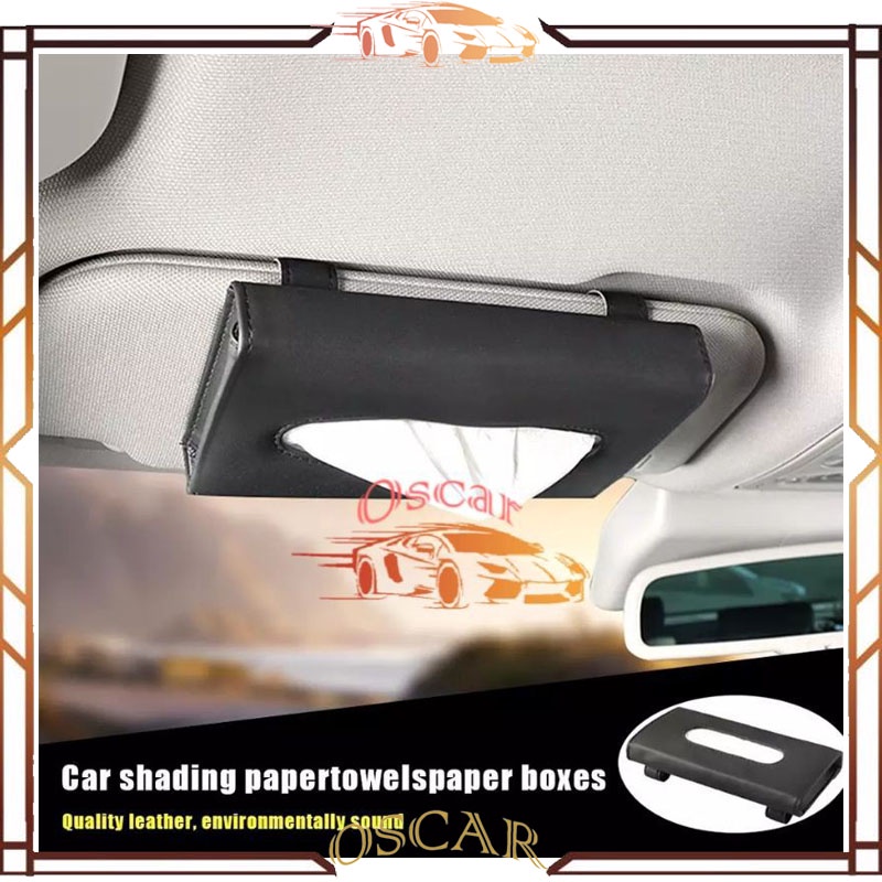 Tissue holder / tempat tissue mobil model jepit warna hitam / black/Cream