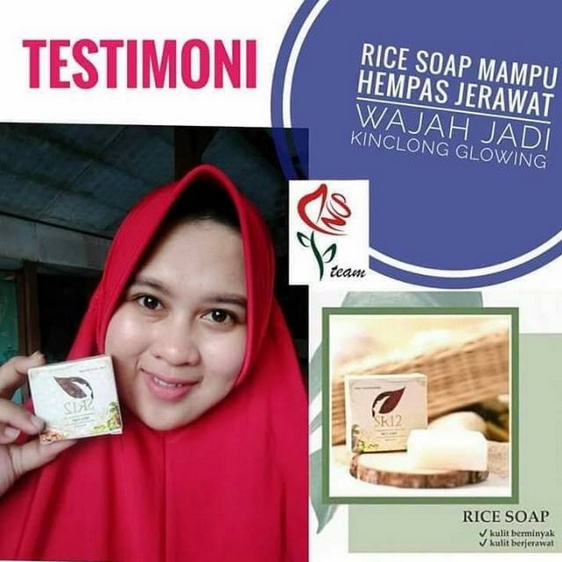 Rice Soap SR12 60 gr Sabun Beras Sabun Herbal Pembersih Wajah Kulit Berminyak Jerawat Sensitif
