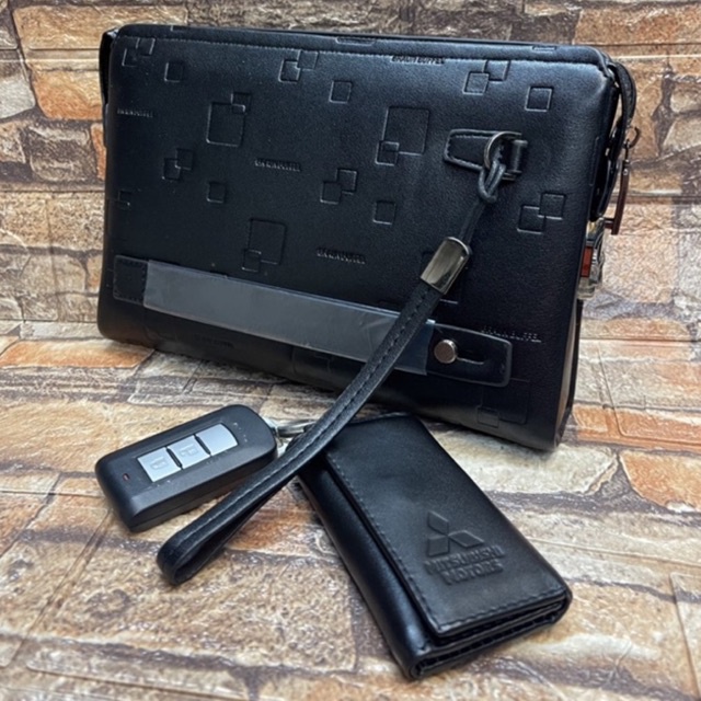 Handbag Clutch Braun Buffel Tas Tangan Lock Kunci Pria_Wanita Kulit Premium Import