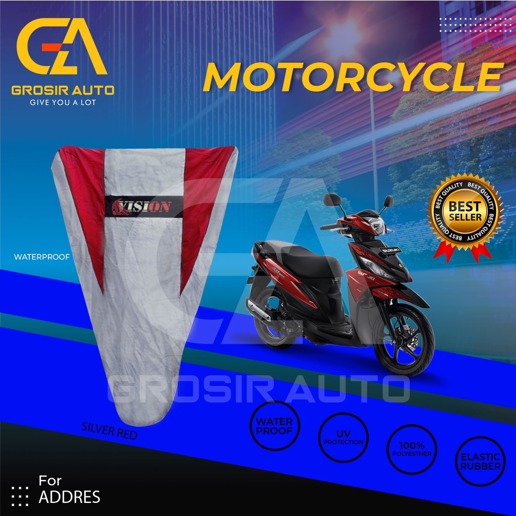 Cover Motor / Pelindung Sarung Motor / Penutup Motor Xride Vision Silver Merah Waterproof