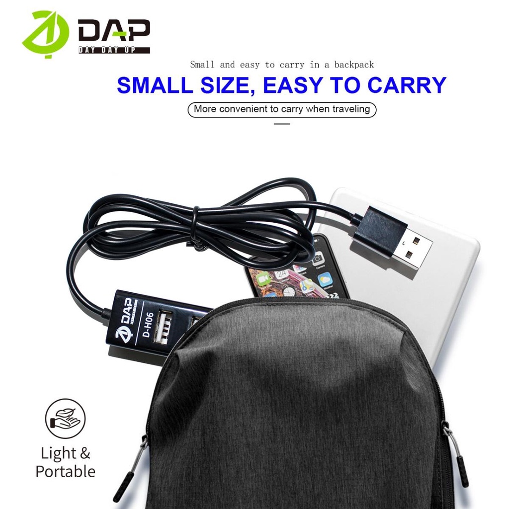 DAP USB HUB D-H06 // 4 Ports USB HUB 100 cm . Original - Garansi Resmi 1 Tahun