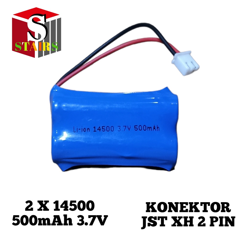 Batrai RC/ Mainan Anak / Baterai speaker &amp; lektronik Llainya 2X 14500 500mAh Konektor JST XH 2 PIN