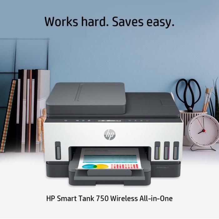 Printer HP Smart Tank 750 All in One Color/Print Scan Copy Wireless