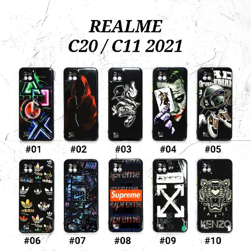 REALME 9i C20 / C11 2021 | Black Jelly Mancase Lens Cover Camera Case Motif Pria Joker