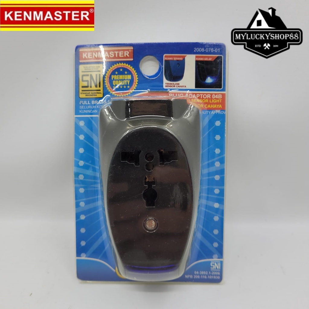 Kenmaster Steker Adaptor 2 Lubang Sensor Cahaya Colokan Universal 04B