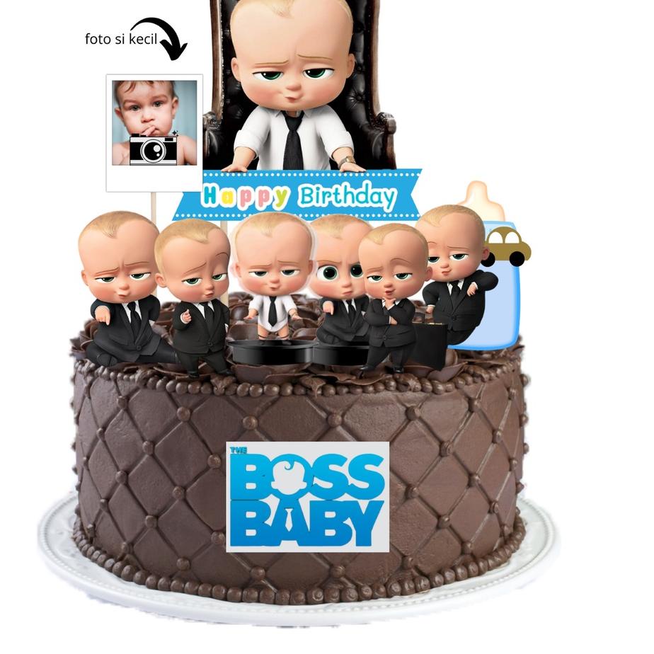 

New Trend--topper Baby boss / hiasan kue / topper happy birthday