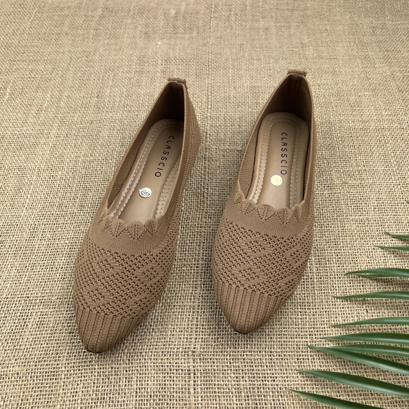 MARASYAFFA - SEPATU FLAT WANITA RAJUT IMPORT BK02