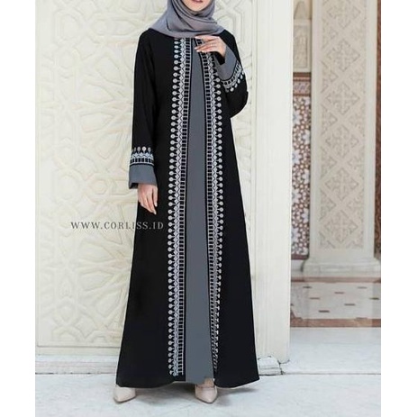Baju Muslim Abaya Bordir Gamis Maxi Dress Arab Saudi Bordir Asli Turki Umroh Dubai Turkey India.