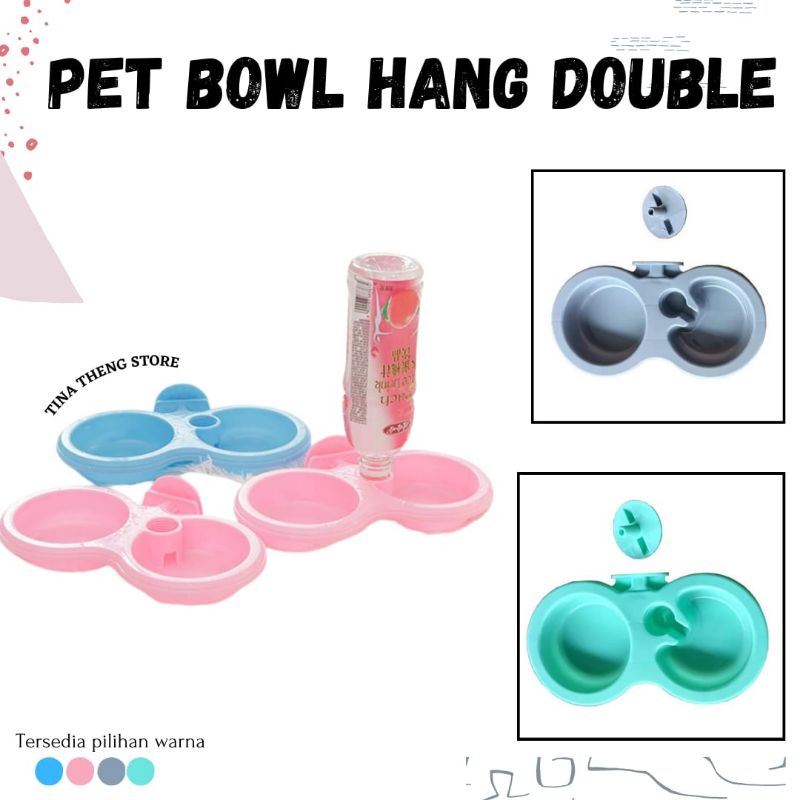 Hanging Bowl &quot;HANG DOUBLE&quot; Tempat Makan Minum Hewan