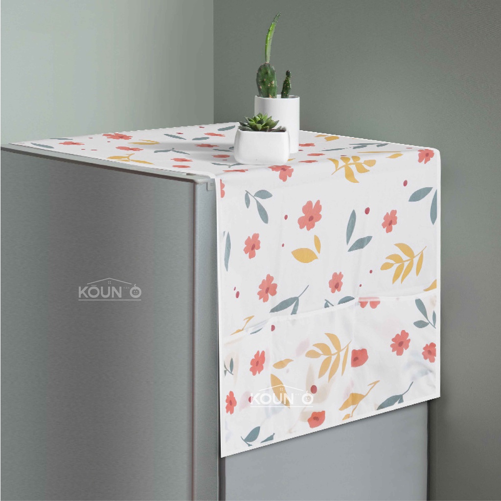 Cover Penutup Kulkas Anti Air Kain Tutup Kulkas Karakter Taplak Waterproof Refrigerator Dust Cover