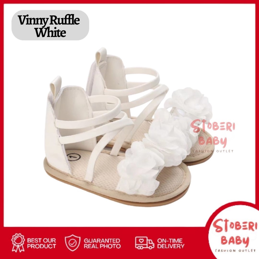 PUNCAK 3.3 stoberi baby - PREWALKER Sepatu Anak Bayi Baby Shoes Sandal Casual Socks Anti Slip Bahan Import / VINNY RUFFLE