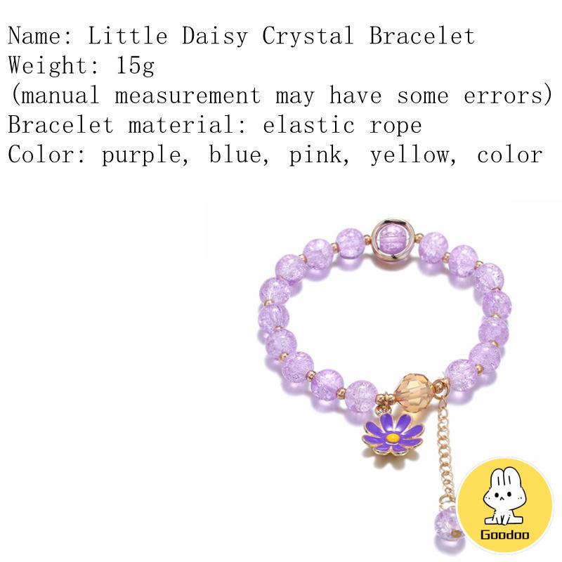 Gelang Rumbai Bunga Daisy Kristal Korea Wanita Gadis Gelang Perhiasan Aksesoris -Doo