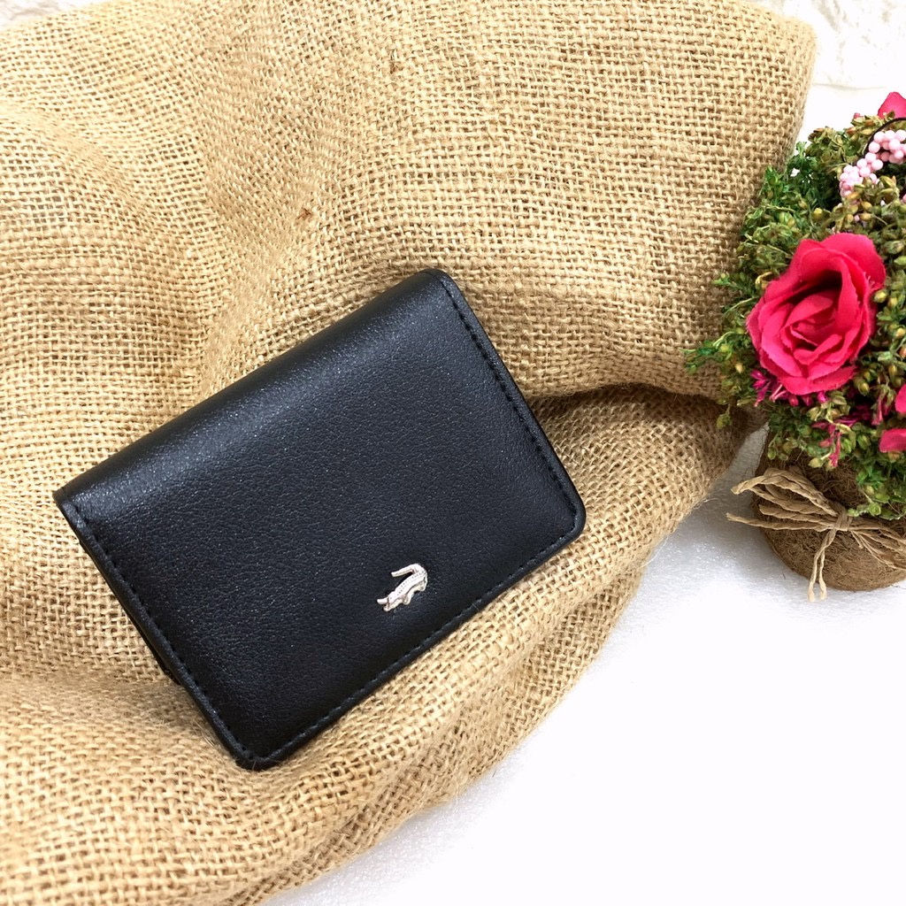 Dompet Kartu Simple Kecil Pria dan Wanita Hitam Polos