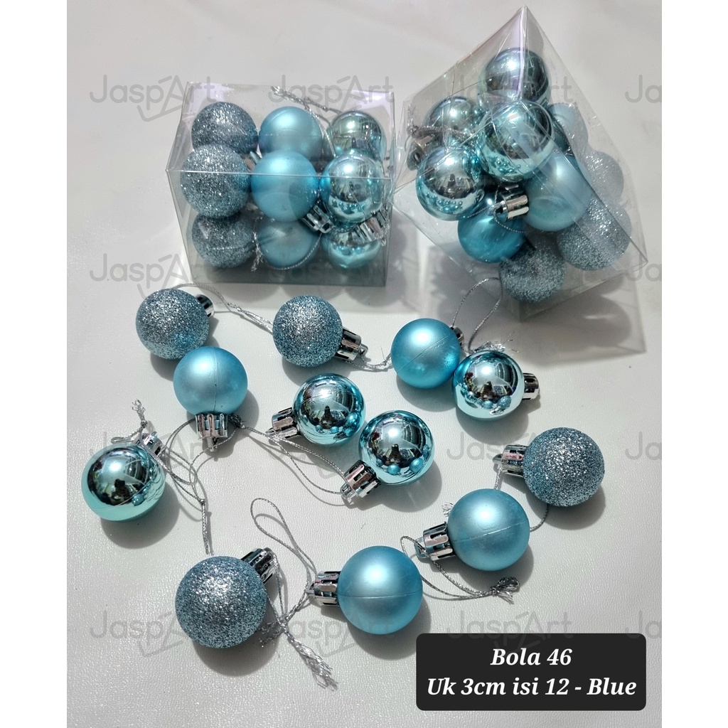 [1 SET] Hiasan Aksesoris Bola Natal Ornamen Gantungan Pohon 3 4 5 6 8 CM Hias Gantung Dekorasi XmaS