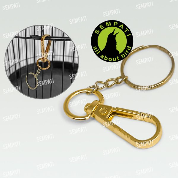Kunci Pintu Sangkar Kandang Burung Besi Pengait Pintu Kandang Anjing Kucing Keychan Gantungan Kunci 