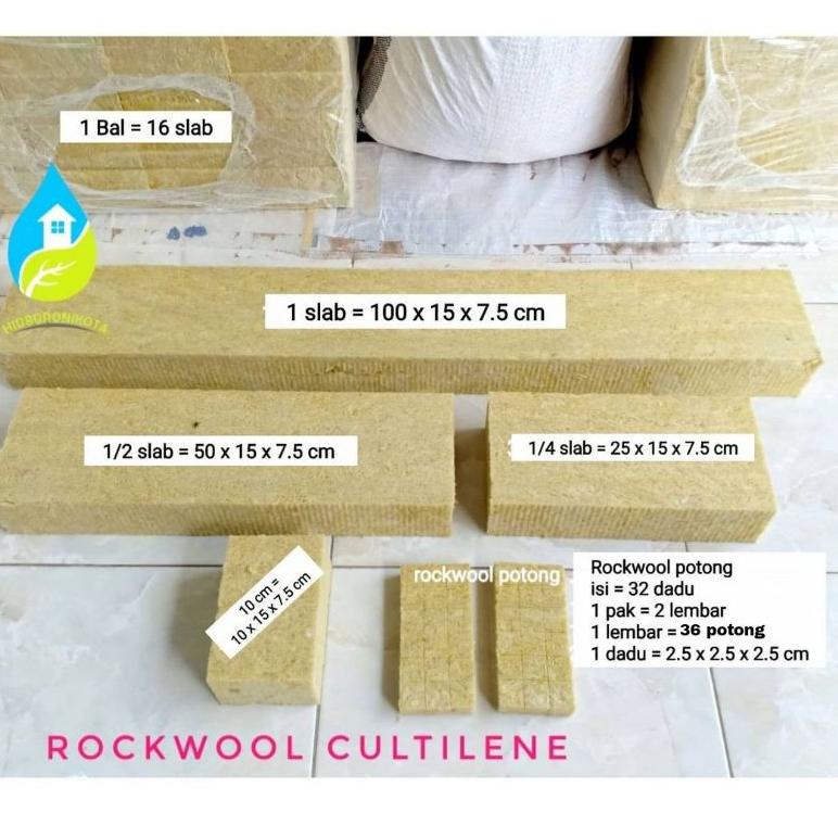 ち ROCKWOOL CULTILENE ukuran 10 cm - rockwool hidroponik ㊓