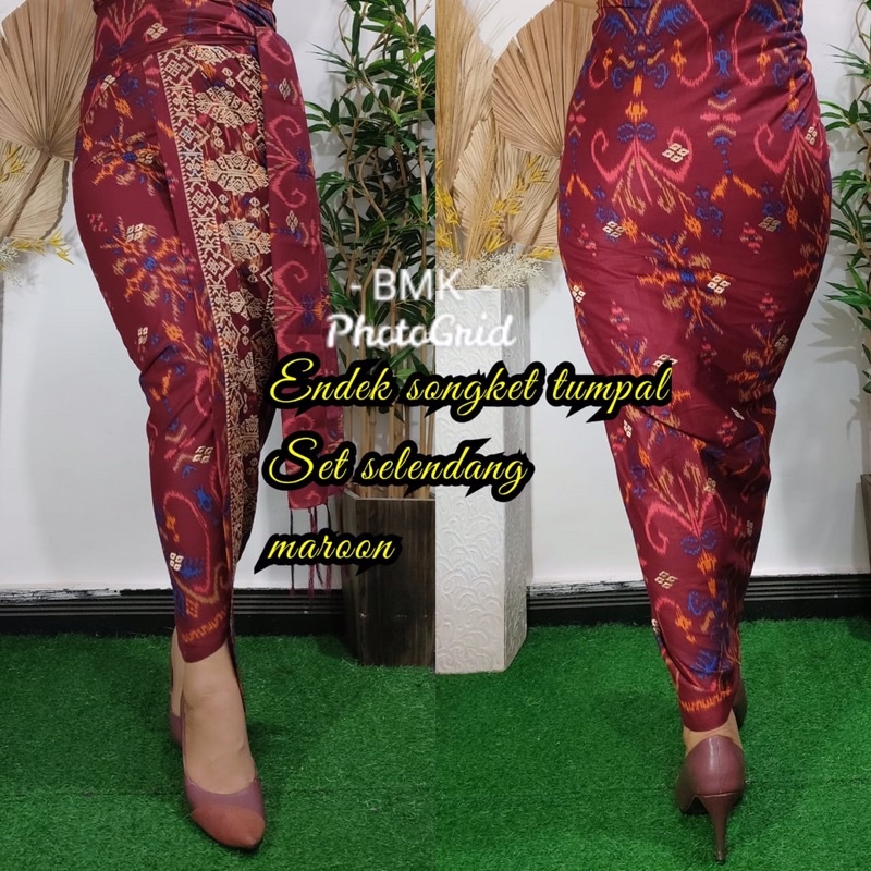 Kamen Endek Bordir Tumpal include selendang