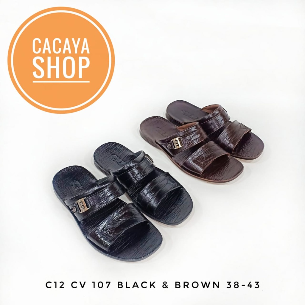 SANDAL SEPATU PRIA KULIT ASLI C12 CV 107 CACAYA