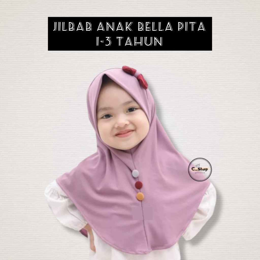 jilbab / hijab anak batita bela pita 1-3 tahun