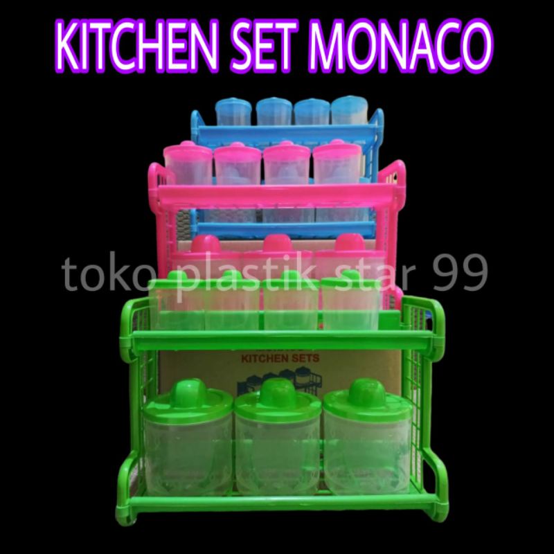 KITCHEN SET MONACO (TEMPAT BUMBU 3BESAR+4 TEMPAT BUMBU KECIL) TDK ADA SENDOK