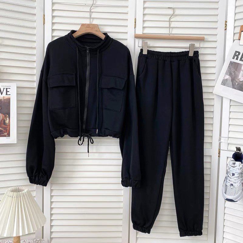 Lily set hoodie olahraga wanita korean style / set kekinian