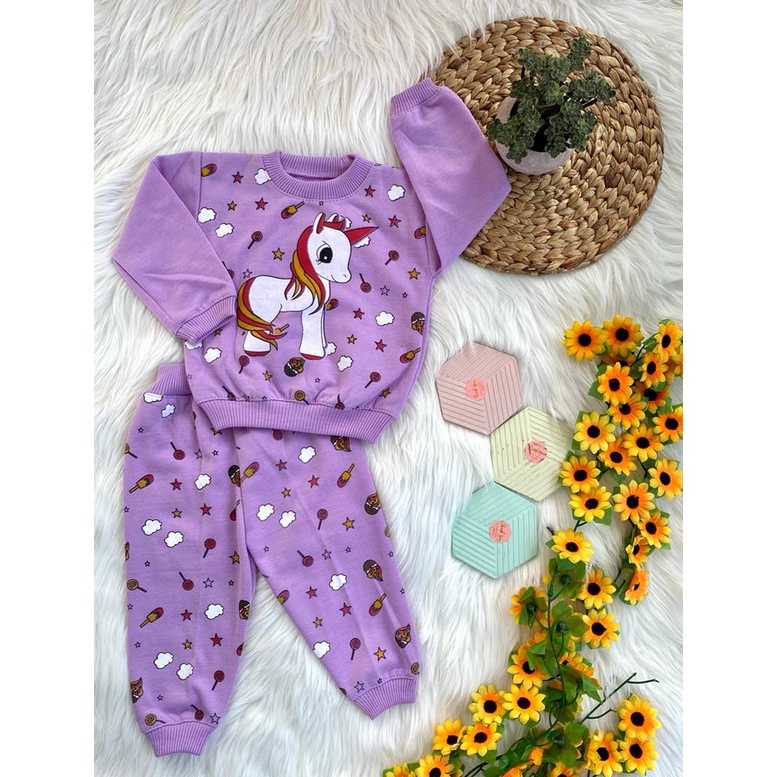 SWEATER bayi lucu murah motif UNICORN setelan 3-18 bulan