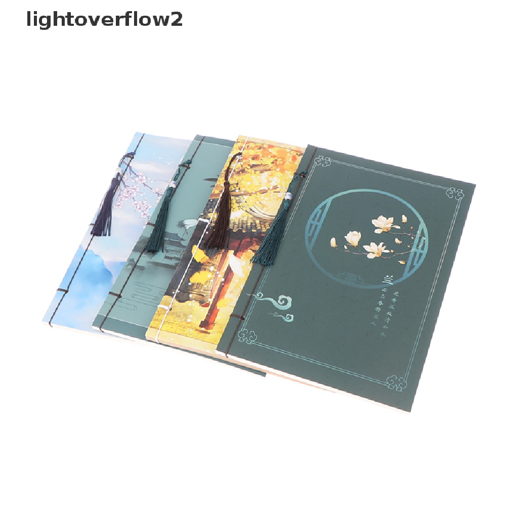 (lightoverflow2) Buku Notebook / Catatan / Diary Hardcover Gaya Cina Retro Aksen Rumbai