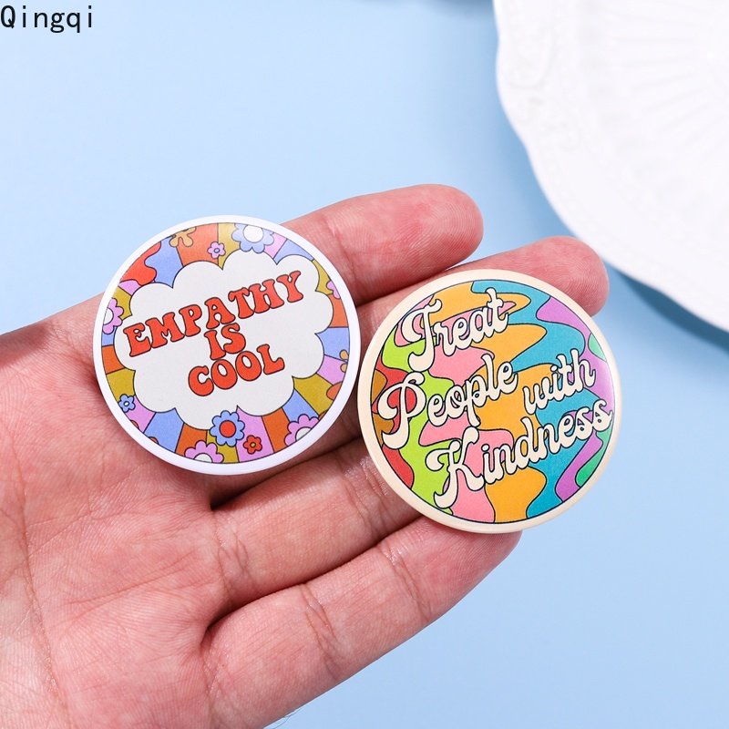 Pin Bros Lencana Bentuk Kutipan Bintang Warna-Warni Ukuran 44mm Untuk Hadiah Teman