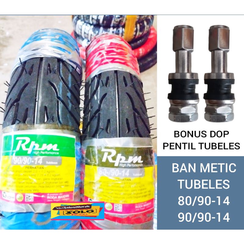 sepasang 2 Ban Motor Matic Tubeles 80/90-14 dan 90/90-14 ban metic tubles ban honda beat ban mio var