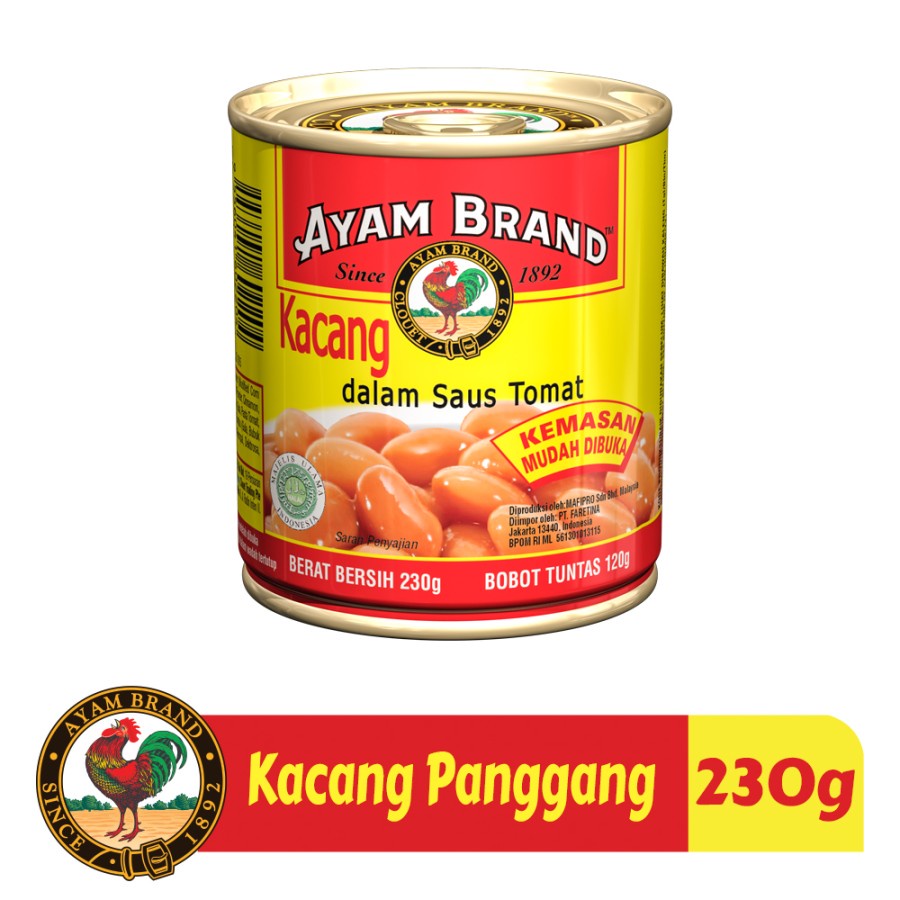 AYAM BRAND BAKED BEANS TOMATO PASTE 230 GR - KACANG SAOS TOMAT HALAL