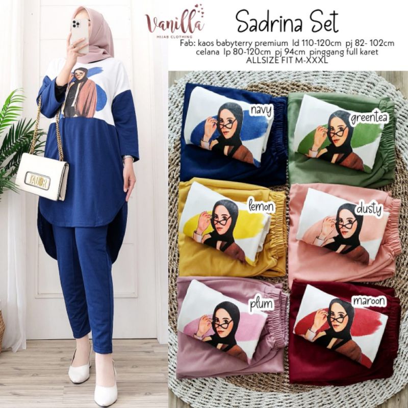 Sadrina Set// Kaos Setelan wanita dewasa