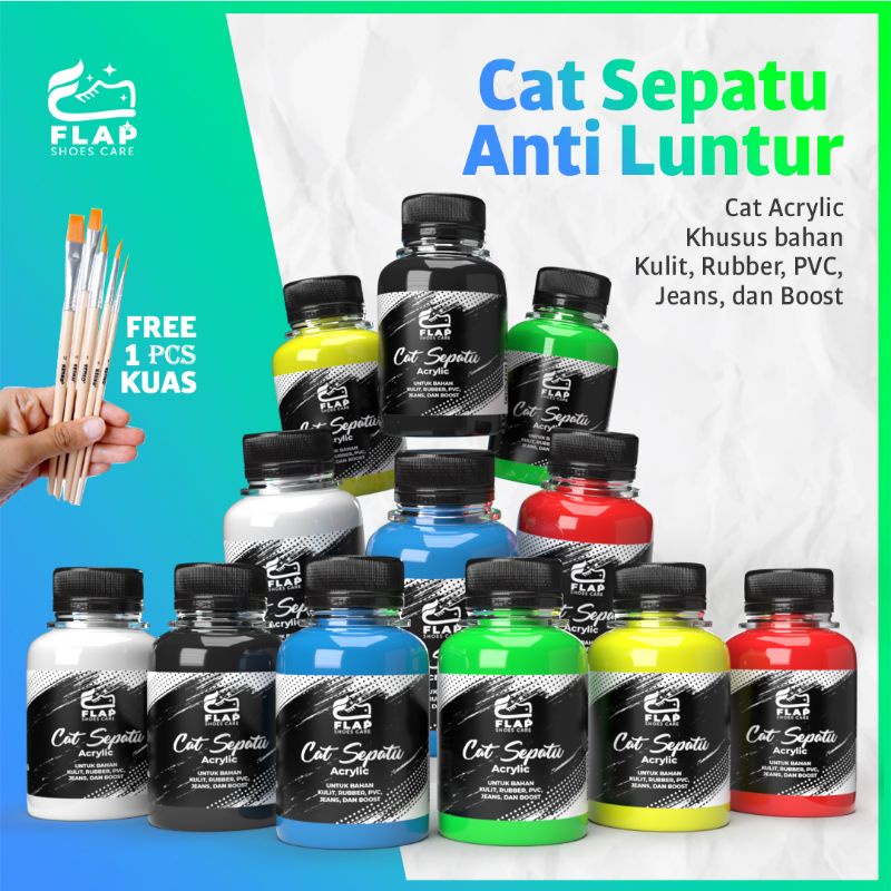 Cat Akrilik Sepatu Akrilik Set 24 Warna Hitam Putih Maries Murah Cat Sepatu Acrylic Kulit Sintetis A
