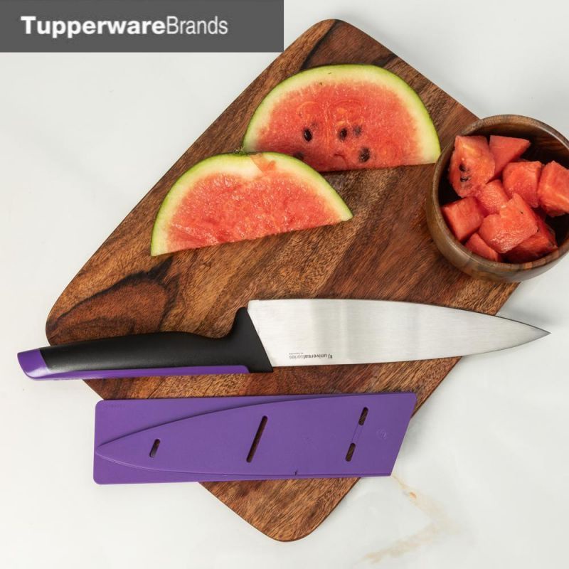 Tupperware U Series Chef Knife - Purple // Pisau Baja Stainless Dapur Potong Daging Buah