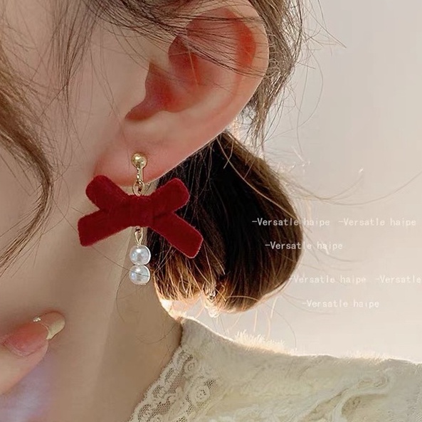 Anting Klip Tanpa Lubang Telinga Panjang Bahan 925 Silver Gaya Retro Untuk Wanita