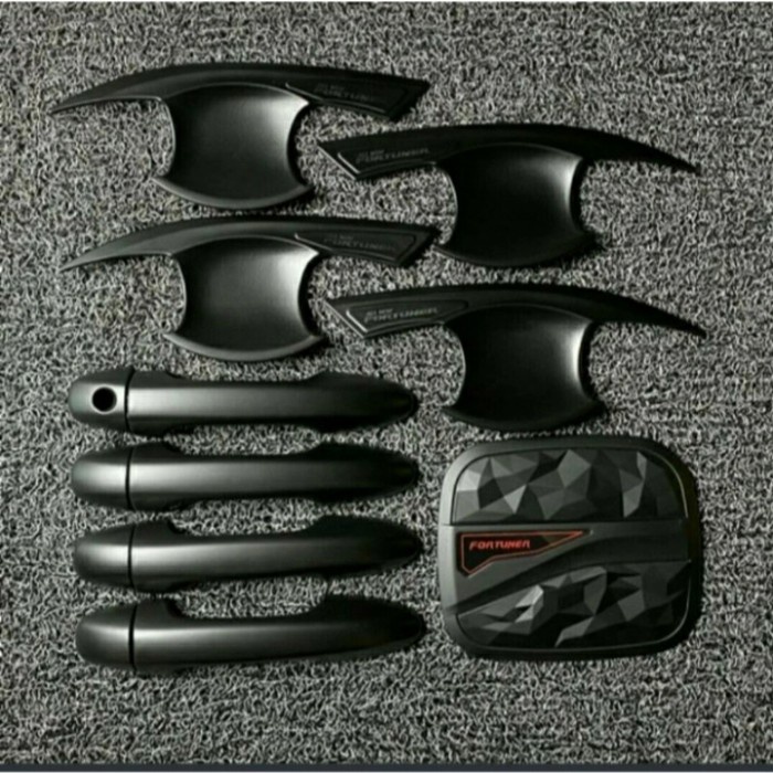[BISA COD] Paket Outer Handle Tank Cover All New Fortuner 2018-2021 Hitam Doff / Perlengkapan Varias