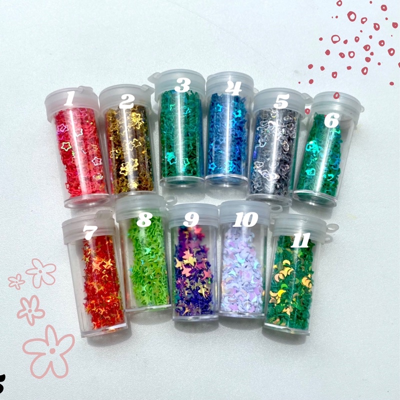 Glitter aneka bentuk kerang snowflake pesawat love part 2