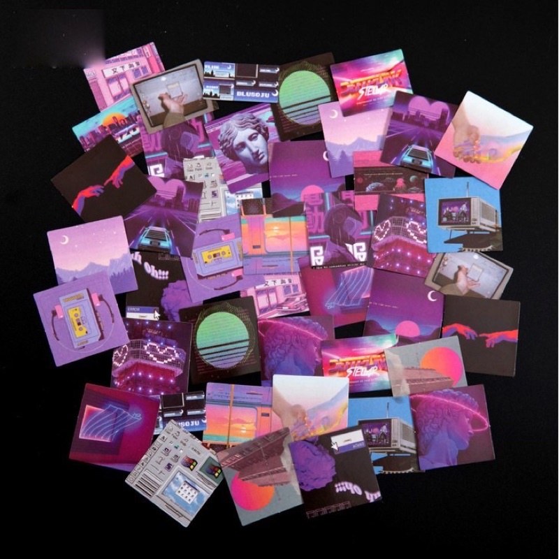 

46Pcs FUTUR/PLUS Sticker Deco Scrapbook Journal BuJo DIY Stiker Hias Kotak