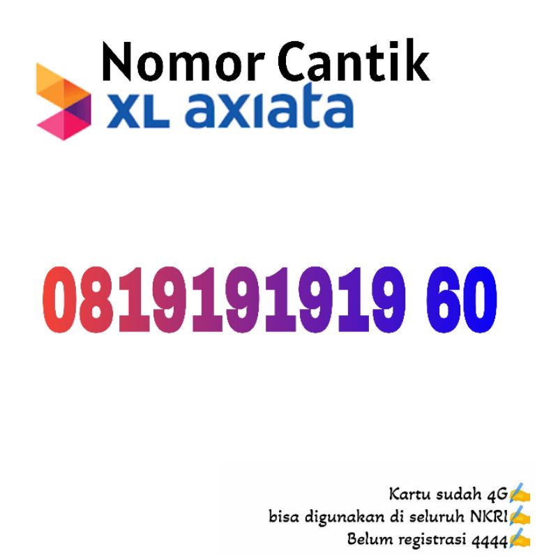 nomor cantik XL 19191919 60