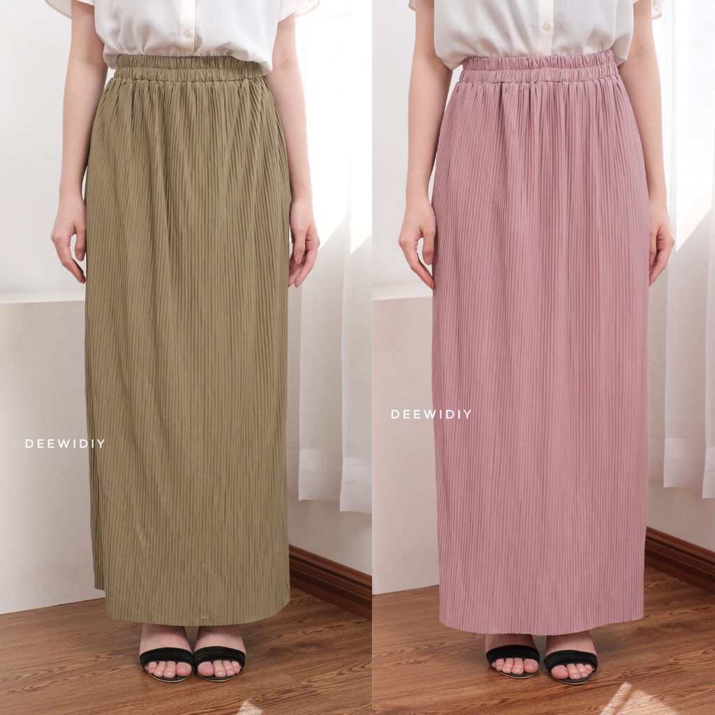 BEST SELLER ROK SPAN PLISKET LIDI PREMIUM - ROK PENSIL WANITA - ROK KERJA WANITA - JENNIE PLEATS SKIRT DEEWIDIY