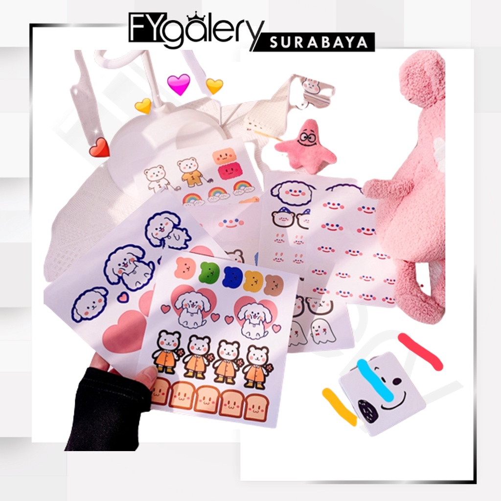 FYGALERYSURABAYA HL0126 Stiker Jurnal Set Motif  Sticker Diary Planner Book Aesthetic