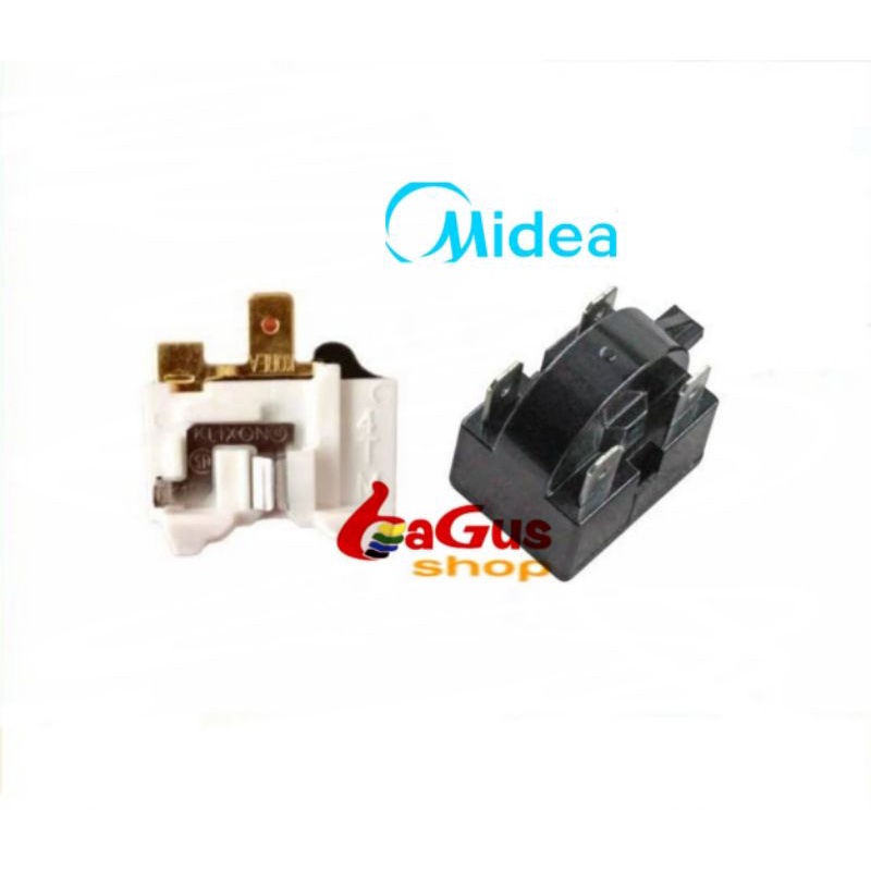 Relay 4 pin + ptc overload kulkas midea 1 pintu / 2 pintu