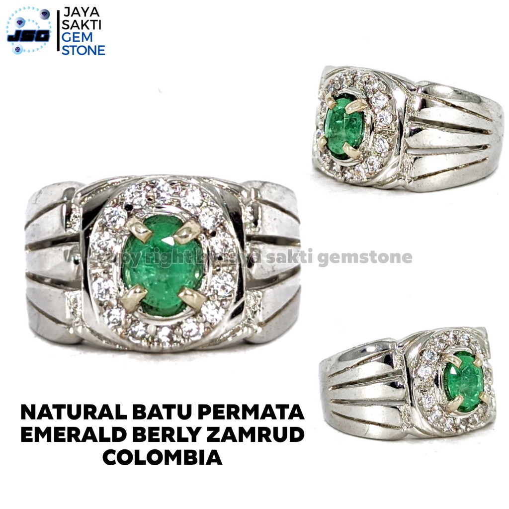Natural Batu Permata Emerald Berly Zamrud Colombia Ce Minor EBZC15