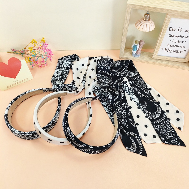 Bando Bandana Korea Wanita Dewasa Polos Tali Pita Polkadot Batik Adhi