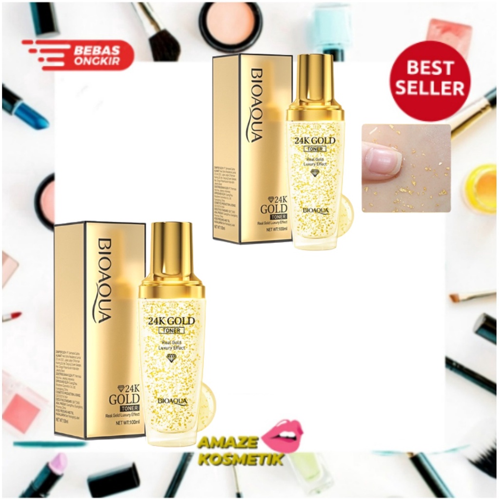 BIOAQUA 24K Gold Toner 100ml Bpom - Amaze_Kosmetik