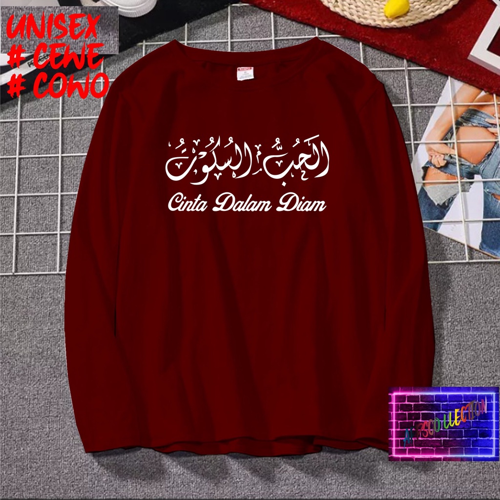 COD/ KAOS CINTA DALAM DIAM SANTRI /KAOS TULISAN/KAOS SANTRI KEKINIAN/KAOS DAKWAH/KAOS ISLAM/SANTRIWATI/KAOS HITS 2022/KAOS BERGAMBAR KAOS EKSPRESI KAOS PRIA TSHIRT WANITA Santai Crew Neck V-Neck Slim-fitting Polos Setrip Hitam Putih Crew Neck