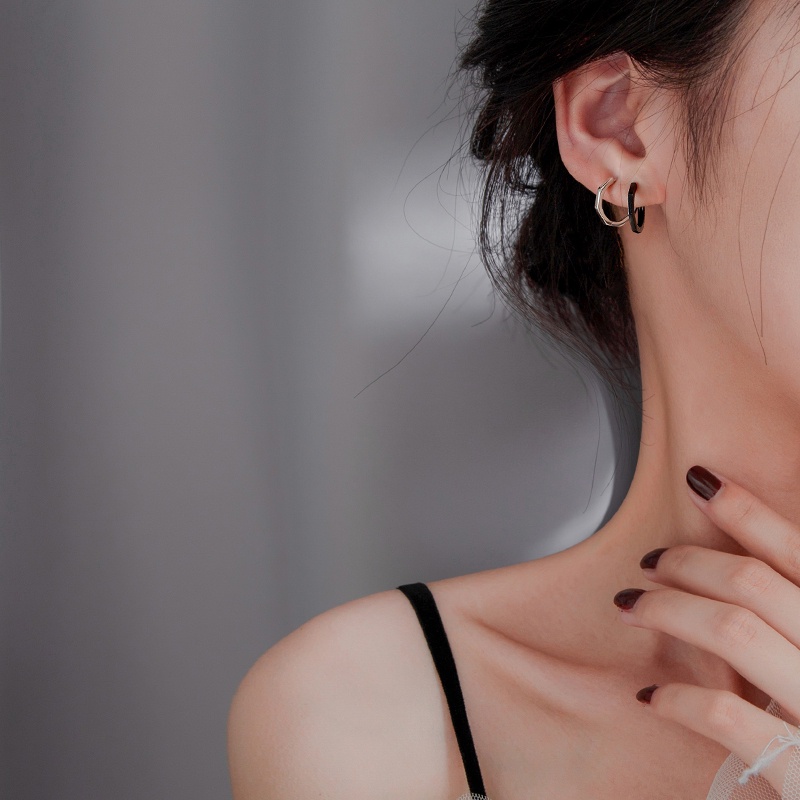 Anting Hoop Bentuk Lingkaran Mini Minimalis Bahan Sterling Silver 925 Gaya Korea