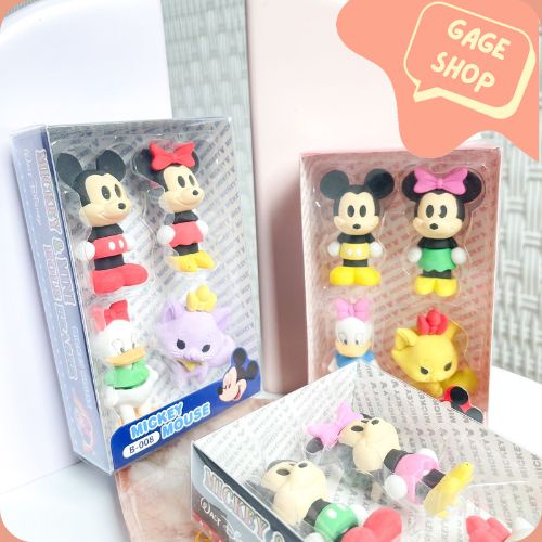 

karet penghapus hapusan karakter disney (1 set) keperluan kebutuhan sekolah anak lucu fancy imut mickey minnie bisa COD import