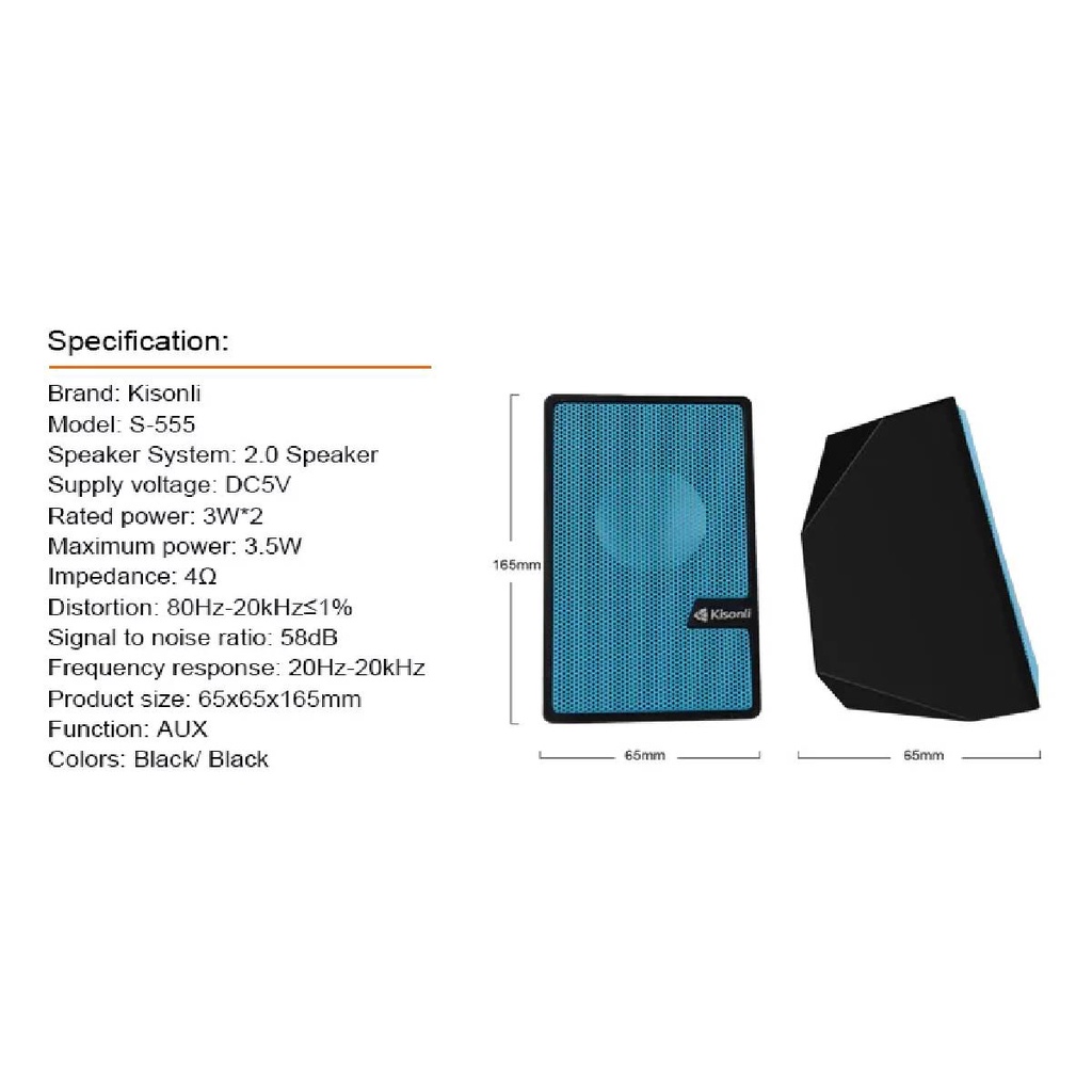 KISONLI Speaker Gaming Laptop / Komputer S555 Strong Bass And Compatibility-8
